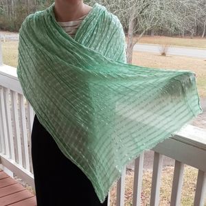 Silver and green scarf